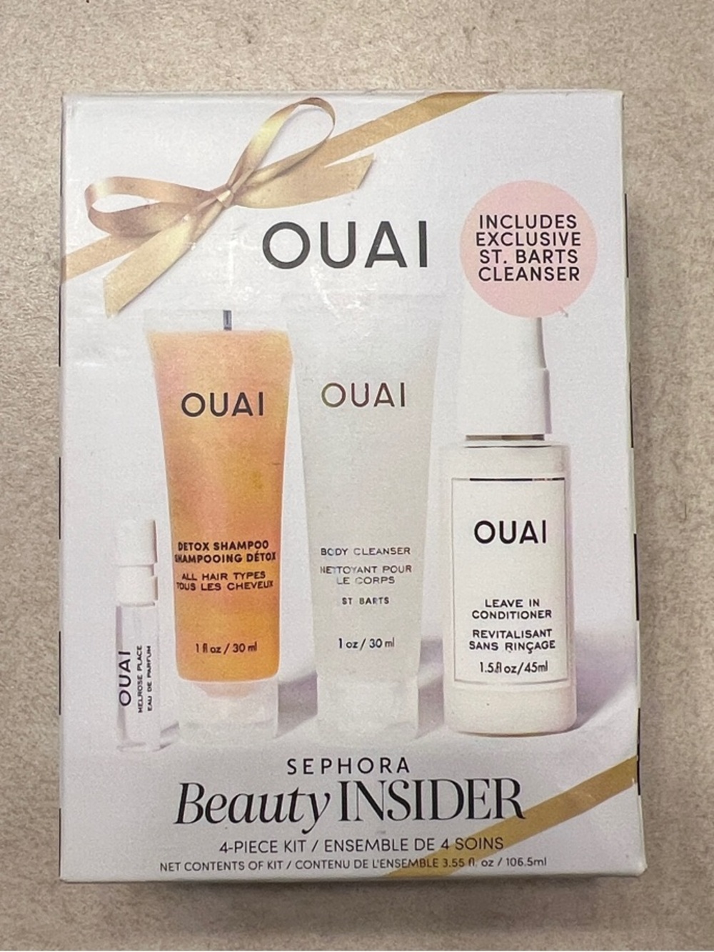 OUAI Skincare Travel Kit - White & Peach